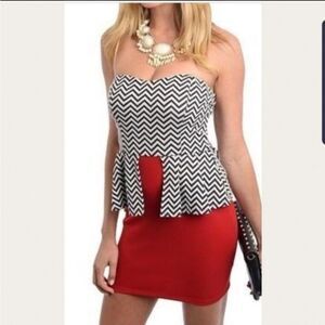 Style Rack Cheveron Strapless Dress (Small)